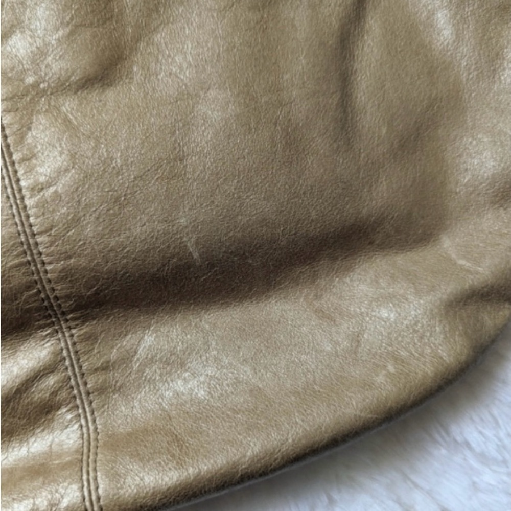 Vintage HOBO Gabor slouchy hobo bag-stunning champagne gold leather - Picture 6 of 6
